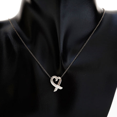 TIFFANY&Co. 925 Loving Heart Necklace Silver WS23098