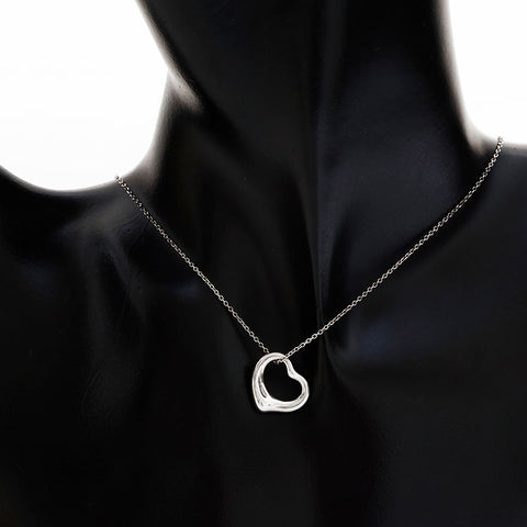 TIFFANY&Co. 925 Open Heart Necklace Silver WS23099