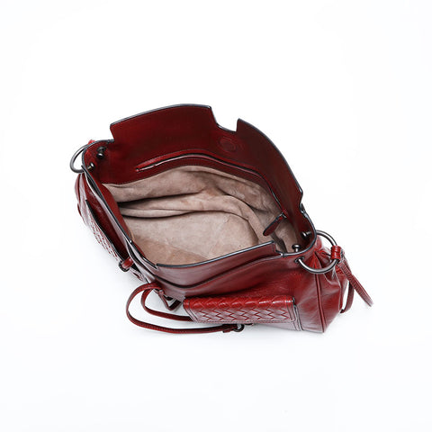 BOTTEGAVENETA INTRECCIATO Shoulder Bag Red WS23101