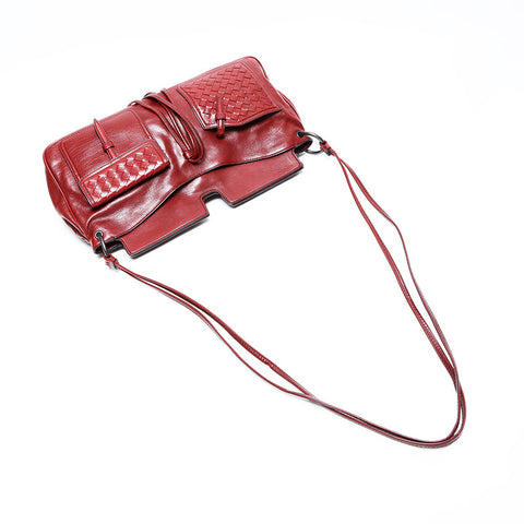 BOTTEGAVENETA INTRECCIATO Shoulder Bag Red WS23101