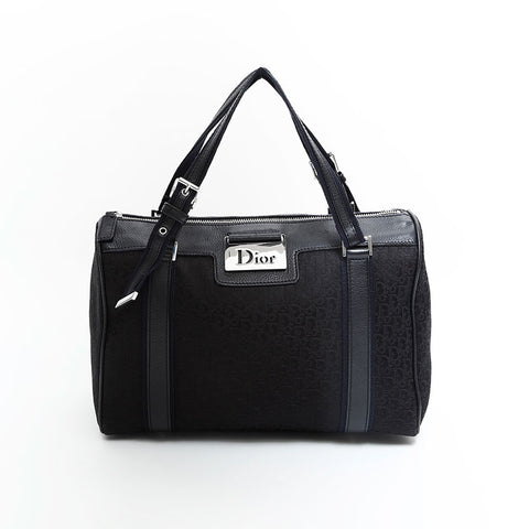 Christian Dior Trotter Street Chic Canvas Handbag black WS23102