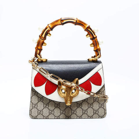 GUCCI Small Fox Top Handle 2-Way Bag Handbag Brown WS23104