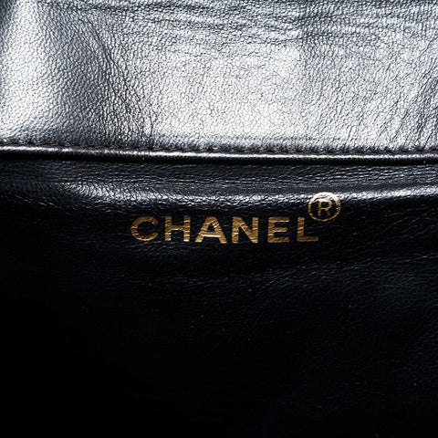 CHANEL No. 3 1994-1996 Lambskin Matelasse Chain Backpack  Daypack black WS23105
