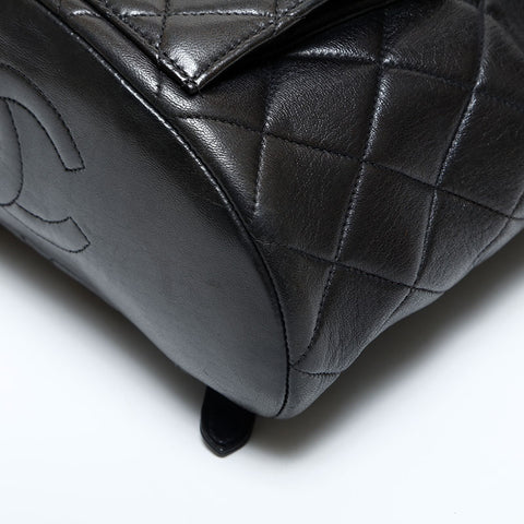 CHANEL No. 3 1994-1996 Lambskin Matelasse Chain Backpack  Daypack black WS23105