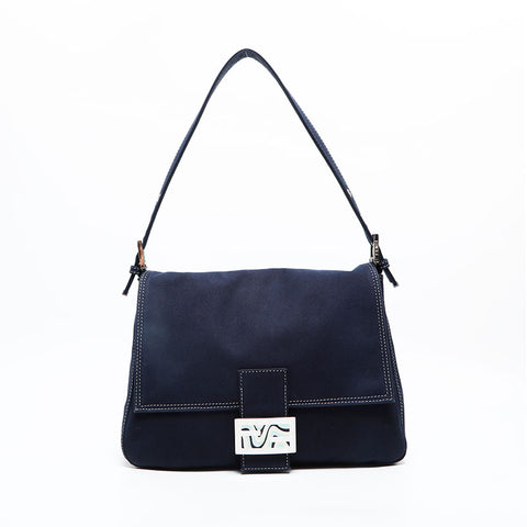 FENDI denim mamma bucket Shoulder Bag Navy WS23106
