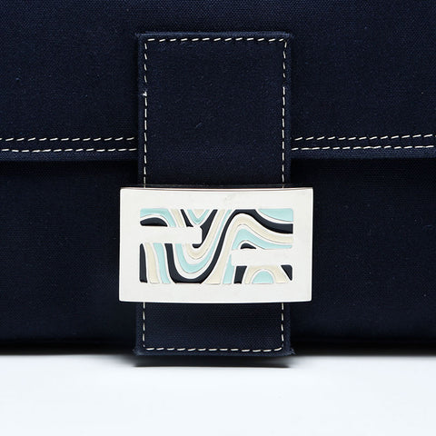 FENDI denim mamma bucket Shoulder Bag Navy WS23106
