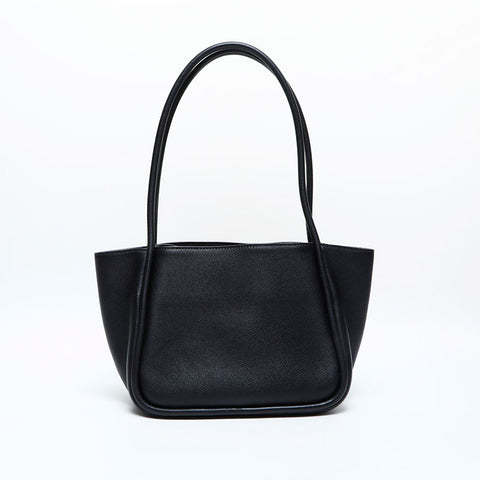 PRADA Leather shopping tote with triangle logo Shoulder Bag black WS23107