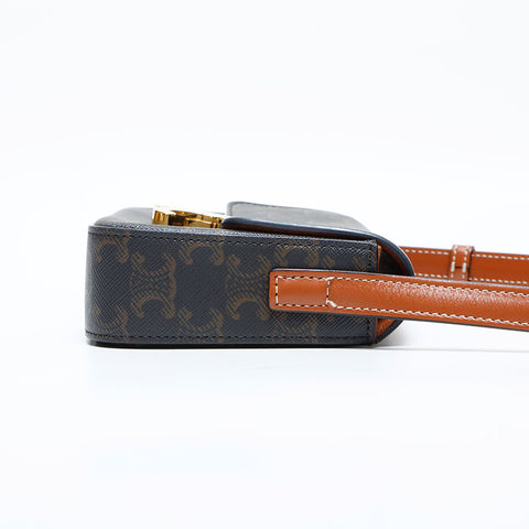 CELINE Claude Triomphe Shoulder Bag Brown WS23110