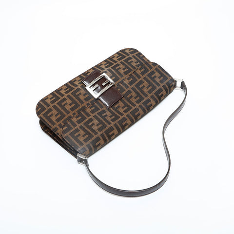 FENDI Zucca Mamma Bucket Shoulder Bag Brown WS23111
