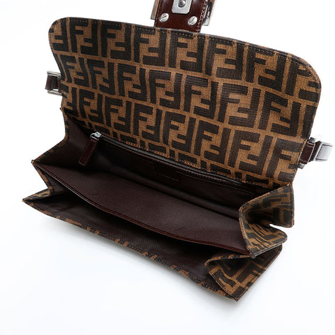 FENDI Zucca Mamma Bucket Shoulder Bag Brown WS23111