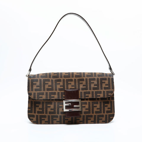 FENDI Zucca Mamma Bucket Shoulder Bag Brown WS23111