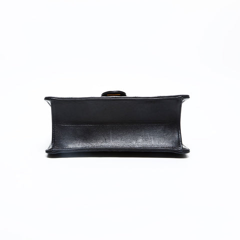 CHANEL No. 5 1997-1999 Lambskin Push Lock Matelasse Chain Shoulder Bag black WS23113