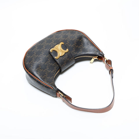 CELINE Ava Triomphe Hobo Shoulder Bag Brown WS23114