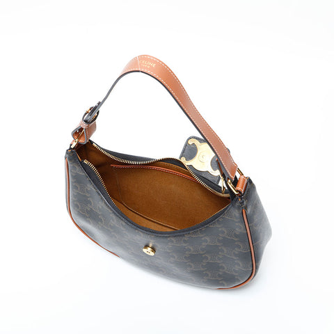 CELINE Ava Triomphe Hobo Shoulder Bag Brown WS23114