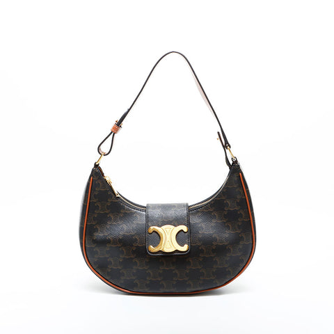 CELINE Ava Triomphe Hobo Shoulder Bag Brown WS23114