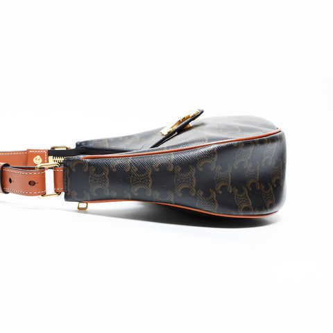 CELINE Ava Triomphe Hobo Shoulder Bag Brown WS23114