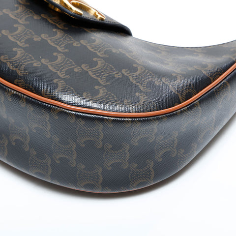 CELINE Ava Triomphe Hobo Shoulder Bag Brown WS23114