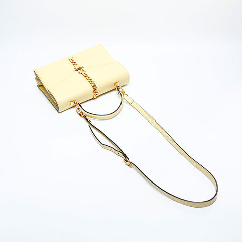 GUCCI Leather 2way Sylvie Handbag yellow WS23118