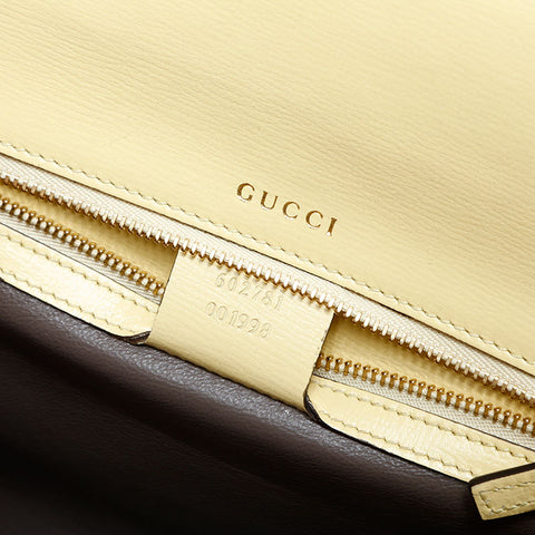 GUCCI Leather 2way Sylvie Handbag yellow WS23118