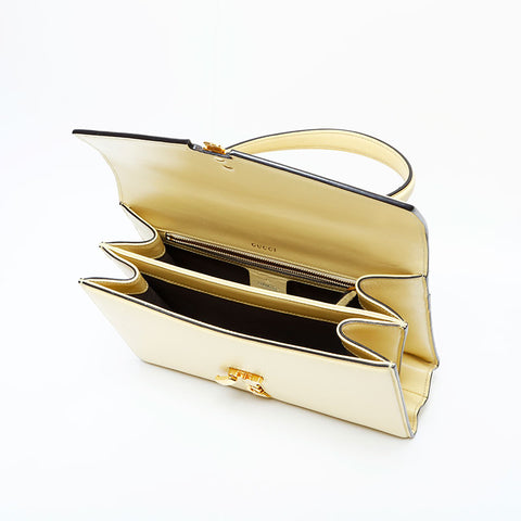 GUCCI Leather 2way Sylvie Handbag yellow WS23118