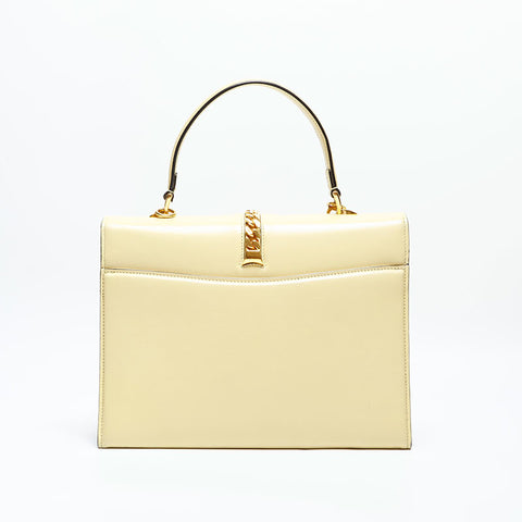 GUCCI Leather 2way Sylvie Handbag yellow WS23118