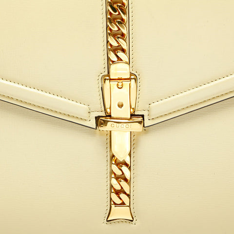 GUCCI Leather 2way Sylvie Handbag yellow WS23118