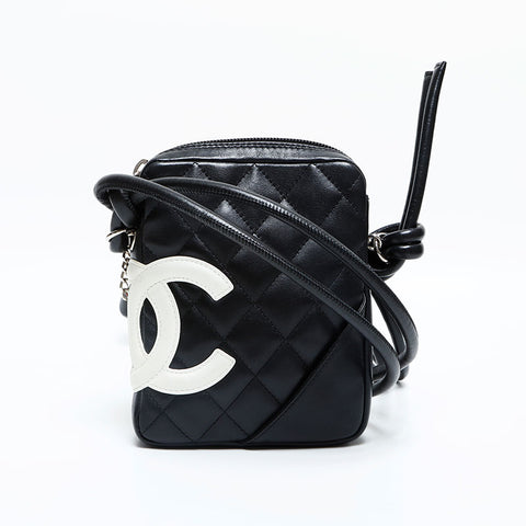 CHANEL No.8 2003-2004 Cambon Line COCO Mark Shoulder Bag black WS23119