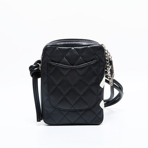 CHANEL No.8 2003-2004 Cambon Line COCO Mark Shoulder Bag black WS23119