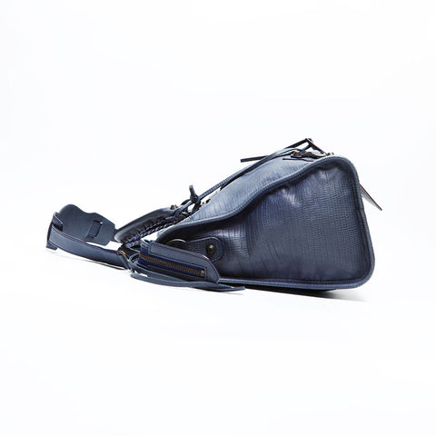 BALENCIAGA Classic City 2-way Embossed Leather Handbag Navy WS23121