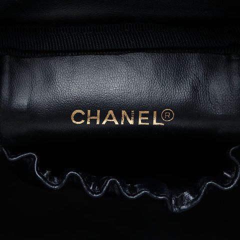 CHANEL 3rd series 1994-1996 Vertical Vanity Leather Handbag black WS23122