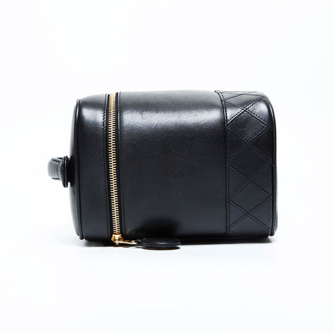 CHANEL 3rd series 1994-1996 Vertical Vanity Leather Handbag black WS23122