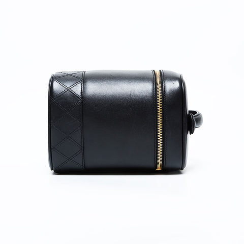 CHANEL 3rd series 1994-1996 Vertical Vanity Leather Handbag black WS23122