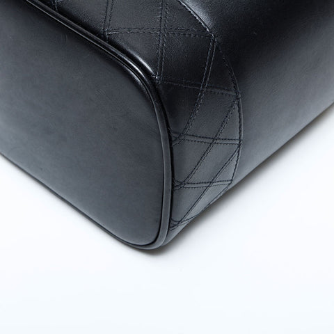 CHANEL 3rd series 1994-1996 Vertical Vanity Leather Handbag black WS23122