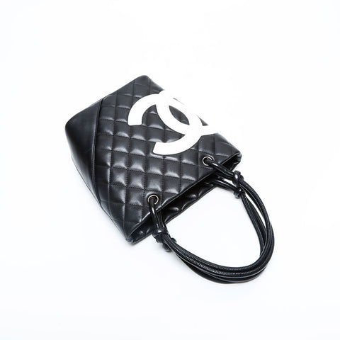 CHANEL No. 8 2003-2004 Lambskin Cambon Line Handbag black WS23123