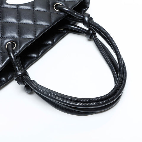 CHANEL No. 8 2003-2004 Lambskin Cambon Line Handbag black WS23123