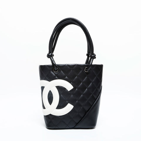 CHANEL No. 8 2003-2004 Lambskin Cambon Line Handbag black WS23123