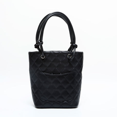 CHANEL No. 8 2003-2004 Lambskin Cambon Line Handbag black WS23123