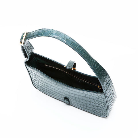 YVES SAINT LAURENT Embossed Leather Le Cincassette Shoulder Bag green WS23124