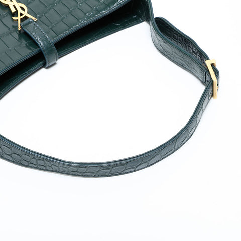 YVES SAINT LAURENT Embossed Leather Le Cincassette Shoulder Bag green WS23124