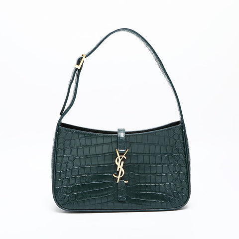 YVES SAINT LAURENT Embossed Leather Le Cincassette Shoulder Bag green WS23124
