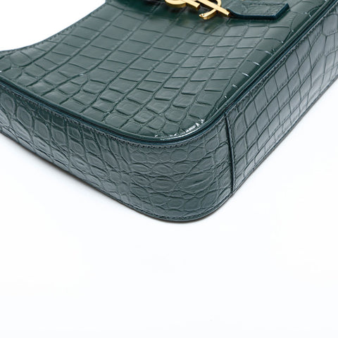 YVES SAINT LAURENT Embossed Leather Le Cincassette Shoulder Bag green WS23124