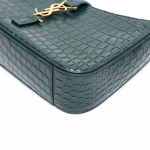 YVES SAINT LAURENT Embossed Leather Le Cincassette Shoulder Bag green WS23124