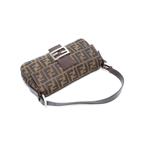 FENDI Zucca Mamma Bucket Shoulder Bag Brown WS23125