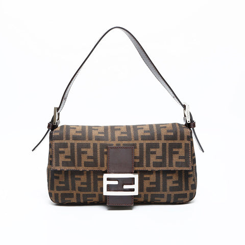 FENDI Zucca Mamma Bucket Shoulder Bag Brown WS23125