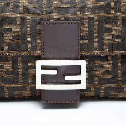 FENDI Zucca Mamma Bucket Shoulder Bag Brown WS23125