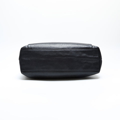 CHANEL Caviar Skin Turn Lock Chain Shoulder Bag black WS23126