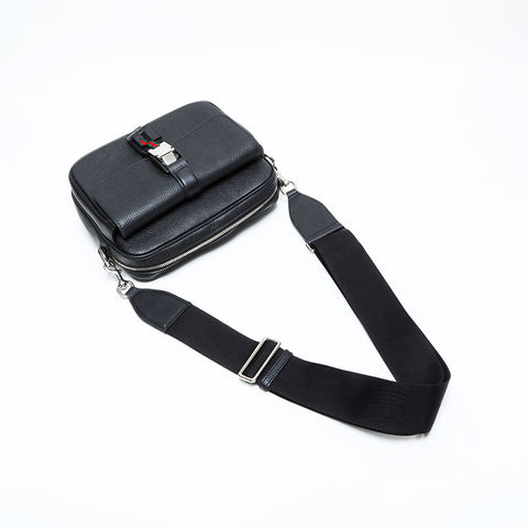 GUCCI Leather Soft Grained Leather Crossbody Bag Shoulder Bag black WS23127