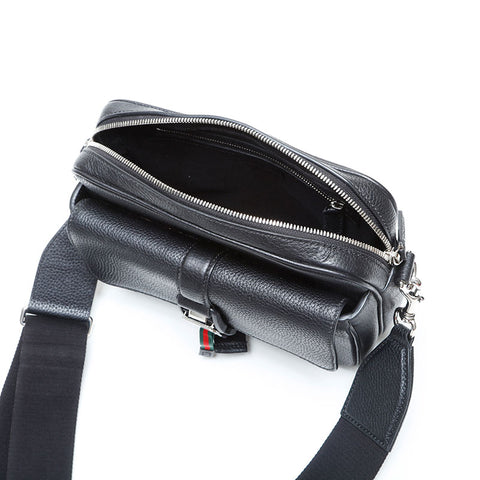 GUCCI Leather Soft Grained Leather Crossbody Bag Shoulder Bag black WS23127