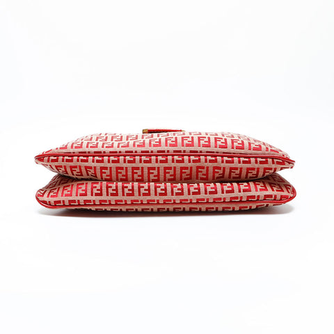FENDI Zucchino Canvas Mamma Shoulder Bag Red WS23129