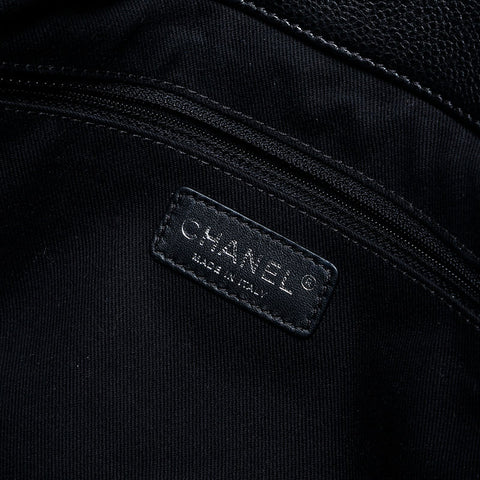 CHANEL No. 18 2013-2014 Caviar Skin COCO Mark Tote Bag Shoulder Bag black WS23130